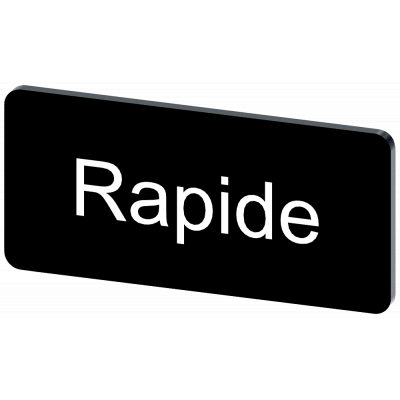 Labeling plate 12.5 x 27 mm, label black, labeling: rapide. 3SU19000AC160GL0