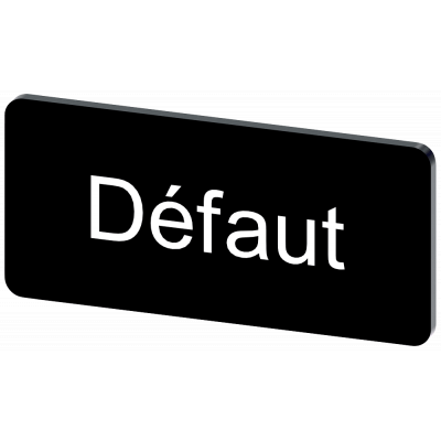 Labeling plate 12.5 x 27 mm, label black, labeling: DEFAUT. 3SU19000AC160GN0