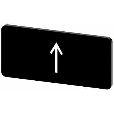 Labeling plate 12.5x27 mm, black label, icon: Arrow pointing up. 3SU19000AC160QS0