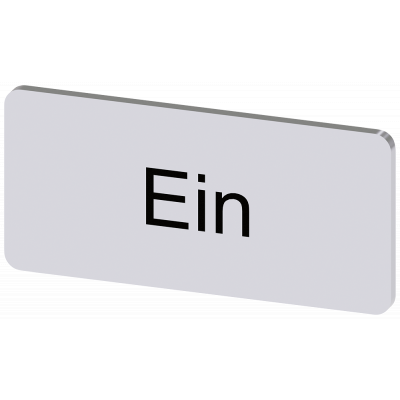 Labeling plate 12.5 x 27 mm, silver-colored label, labeling: Ein. 3SU19000AC810AB0