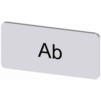 Labeling plate 12.5 x 27 mm, silver-colored label, labeling: Ab. 3SU19000AC810AE0