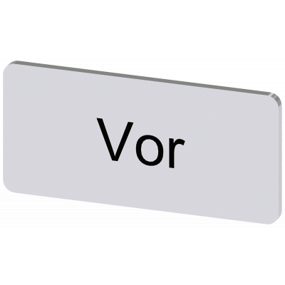 Labeling plate 12.5 x 27 mm, silver-colored label, labeling: Vor. 3SU19000AC810AF0
