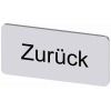 Labeling plate 12.5 x 27 mm, silver-colored label, labeling: Zurück. 3SU19000AC810AG0