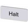 Labeling plate 12.5 x 27 mm, silver-colored label, labeling: Halt. 3SU19000AC810AK0