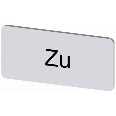 Labeling plate 12.5 x 27 mm, silver-colored label, labeling: Zu. 3SU19000AC810AL0