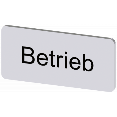 Labeling plate 12.5 x 27 mm, silver-colored label, labeling: Betrieb. 3SU19000AC810AP0