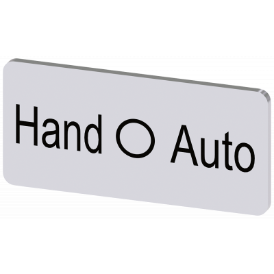 Labeling plate 12.5 x 27 mm, silver-colored label, labeling: Hand O Auto. 3SU19000AC810DD0
