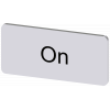 Labeling plate 12.5 x 27 mm, silver-colored label, labeling: On. 3SU19000AC810DJ0