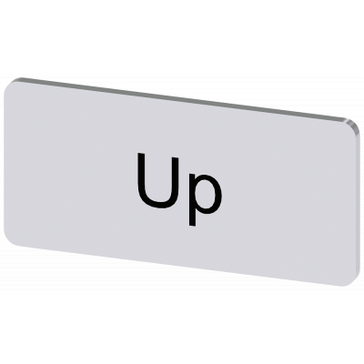 Labeling plate 12.5 x 27 mm, silver-colored label, labeling: Up. 3SU19000AC810DL0