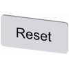 Labeling plate 12.5 x 27 mm, silver-colored label, labeling: Reset. 3SU19000AC810DU0