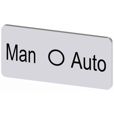 Labeling plate 12.5 x 27 mm, silver-colored label, labeling: Man-O-Auto. 3SU19000AC810DY0