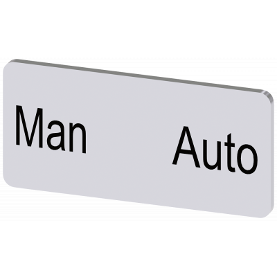 Labeling plate 12.5 x 27 mm, silver-colored label, labeling: MAN Auto. 3SU19000AC810EA0