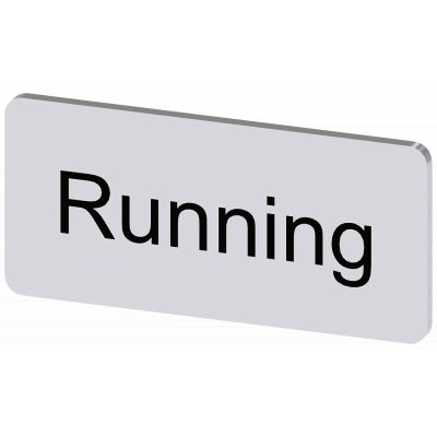 Labeling plate 12.5 x 27 mm, silver-colored label, labeling: Running. 3SU19000AC810EB0