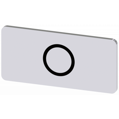 Labeling plate 12.5 x 27 mm, silver-colored label, icon: O*. 3SU19000AC810QA0