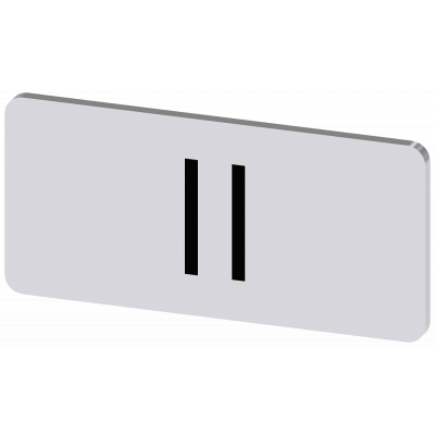 Labeling plate 12.5 x 27 mm, silver-colored label, icon: II*. 3SU19000AC810QC0