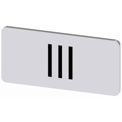 Labeling plate 12.5 x 27 mm, silver-colored label, icon: III*. 3SU19000AC810QD0