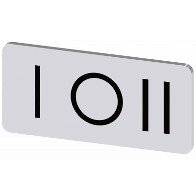 Labeling plate 12.5 x 27 mm, silver-colored label, icon: I* O II. 3SU19000AC810QK0