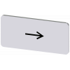 Labeling plate 12.5 x 27 mm, silver-colored label, icon: Arrow pointing to the right. 3SU19000AC810QR0