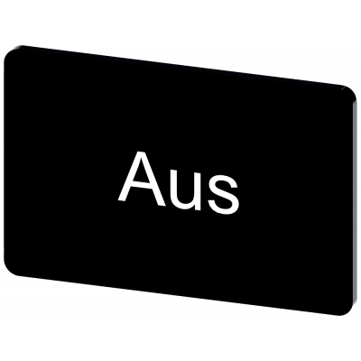 Labeling plate 17.5 x 27 mm, label black, labeling: Aus. 3SU19000AD160AC0