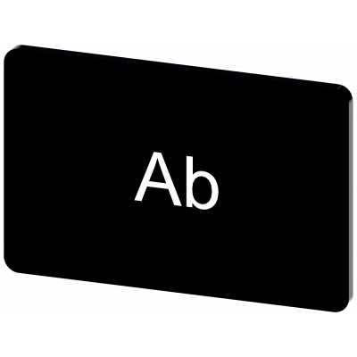 Labeling plate 17.5 x 27 mm, label black, labeling: Ab. 3SU19000AD160AE0