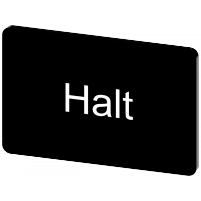 Labeling plate 17.5 x 27 mm, label black, labeling: Halt. 3SU19000AD160AK0