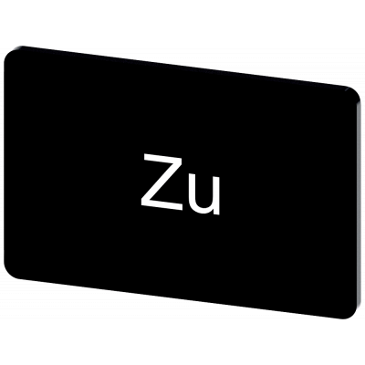 Labeling plate 17.5 x 27 mm, label black, labeling: Zu. 3SU19000AD160AL0