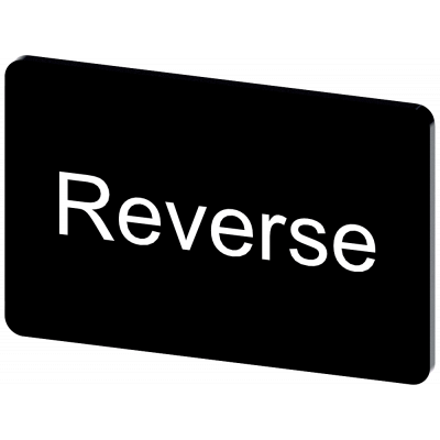 Labeling plate 17.5 x 27 mm, label black, labeling: Reverse. 3SU19000AD160DP0