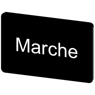 Labeling plate 17.5 x 27 mm, label black, labeling: Marche. 3SU19000AD160GA0