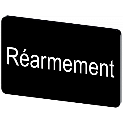 Labeling plate 17.5 x 27 mm, label black, labeling: REARMEMENT. 3SU19000AD160GV0