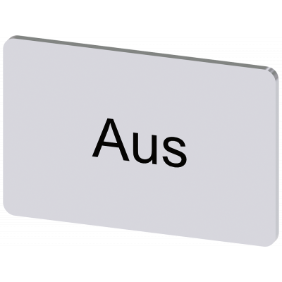 Labeling plate 17.5x27 mm, silver-colored label, labeling: Aus. 3SU19000AD810AC0