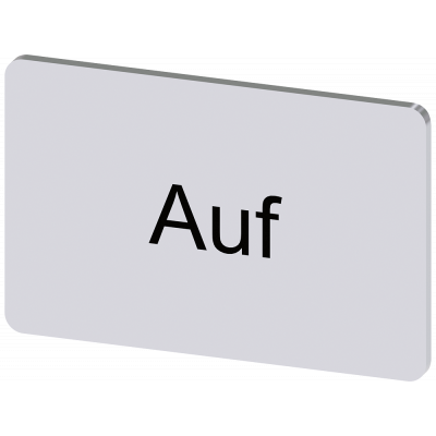 Labeling plate 17.5x27 mm, silver-colored label, labeling: Auf. 3SU19000AD810AD0