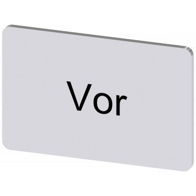 Labeling plate 17.5x27 mm, silver-colored label, labeling: Vor. 3SU19000AD810AF0