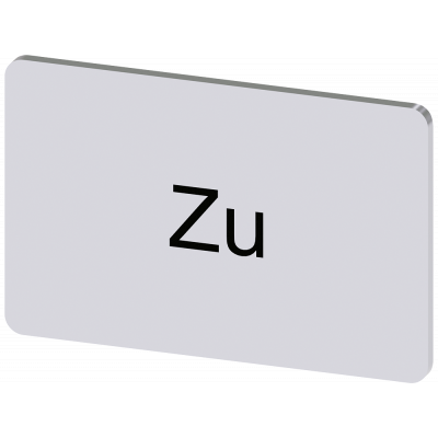 Labeling plate 17.5x27 mm, silver-colored label, labeling: Zu. 3SU19000AD810AL0