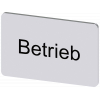 Labeling plate 17.5x27 mm, silver-colored label, labeling: Betrieb. 3SU19000AD810AP0