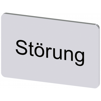 Labeling plate 17.5x27 mm, silver-colored label, labeling: Störung. 3SU19000AD810AQ0