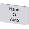 Labeling plate 17.5x27 mm, silver-colored label, labeling: Hand O Auto. 3SU19000AD810DD0