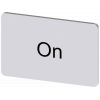 Labeling plate 17.5x27 mm, silver-colored label, labeling: On. 3SU19000AD810DJ0