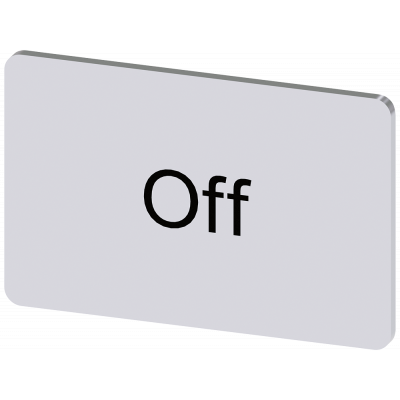 Labeling plate 17.5x27 mm, silver-colored label, labeling: Off. 3SU19000AD810DK0