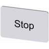 Labeling plate 17.5x27 mm, silver-colored label, labeling: Stop. 3SU19000AD810DS0