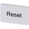 Labeling plate 17.5x27 mm, silver-colored label, labeling: Reset. 3SU19000AD810DU0