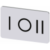 Labeling plate 17.5x27 mm, silver-colored label, icon: I* O II. 3SU19000AD810QK0