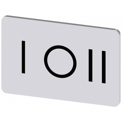 Labeling plate 17.5x27 mm, silver-colored label, icon: I* O II. 3SU19000AD810QK0