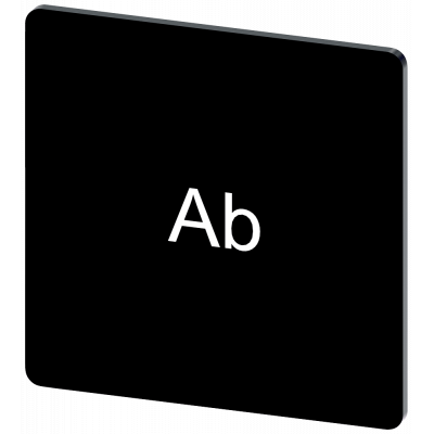 Labeling plate 27 x 27 mm, label black, labeling: Ab. 3SU19000AE160AE0