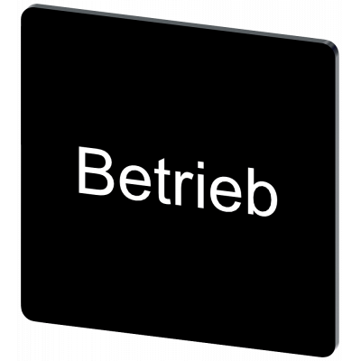 Labeling plate 27 x 27 mm, label black, labeling: Betrieb. 3SU19000AE160AP0