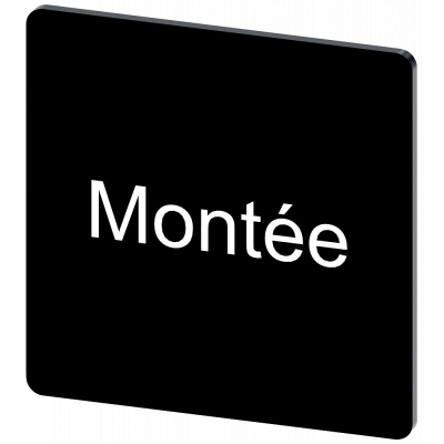 Labeling plate 27 x 27 mm, label black, labeling: Montee. 3SU19000AE160GC0