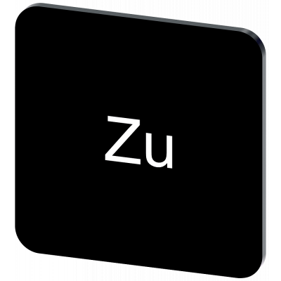 Labeling plate 22 x 22 mm, label black, labeling: Zu. 3SU19000AF160AL0