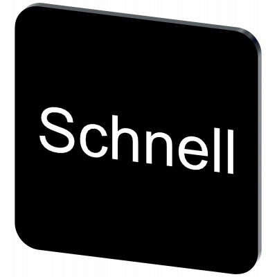 Labeling plate 22 x 22 mm, label black, labeling: schnell. 3SU19000AF160AM0