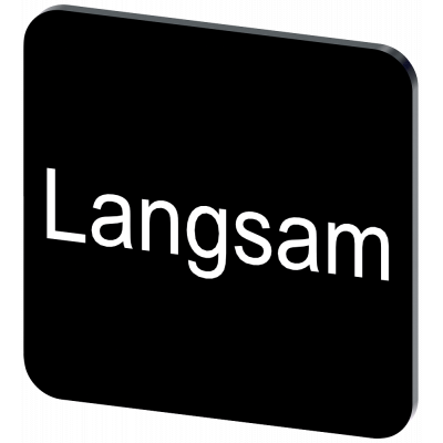 Labeling plate 22 x 22 mm, label black, labeling: Langsam. 3SU19000AF160AN0