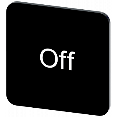 Labeling plate 22 x 22 mm, label black, labeling: Off. 3SU19000AF160DK0