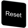 Labeling plate 22 x 22 mm, label black, labeling: Reset. 3SU19000AF160DU0